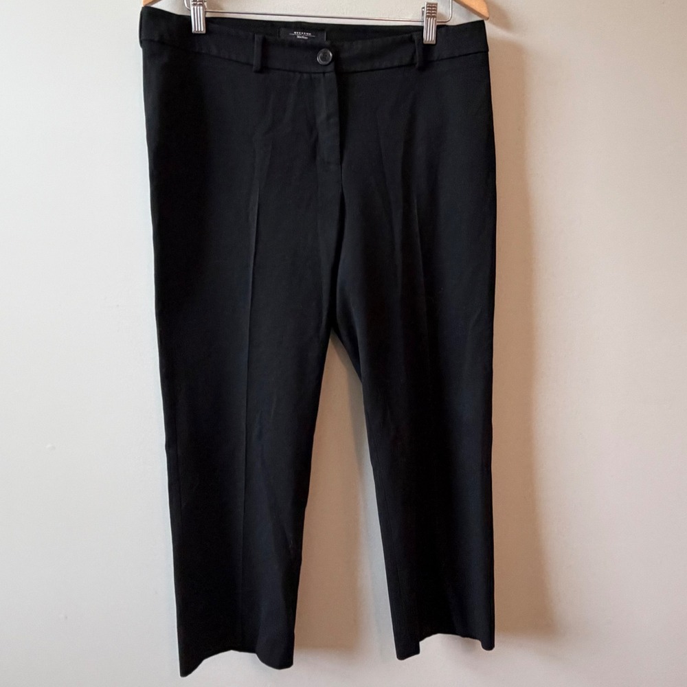 Weekend Max Mara Black Cigarette Stretch Pants Trousers Size 48 IT Slim Fit W13